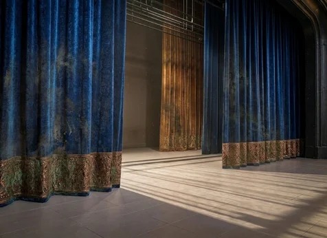 Stage Drapes Cleaning Services Before